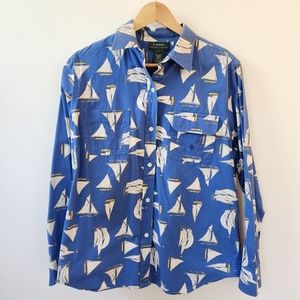 Womens Lauren by Ralph Lauren Womens Button Up Sz L